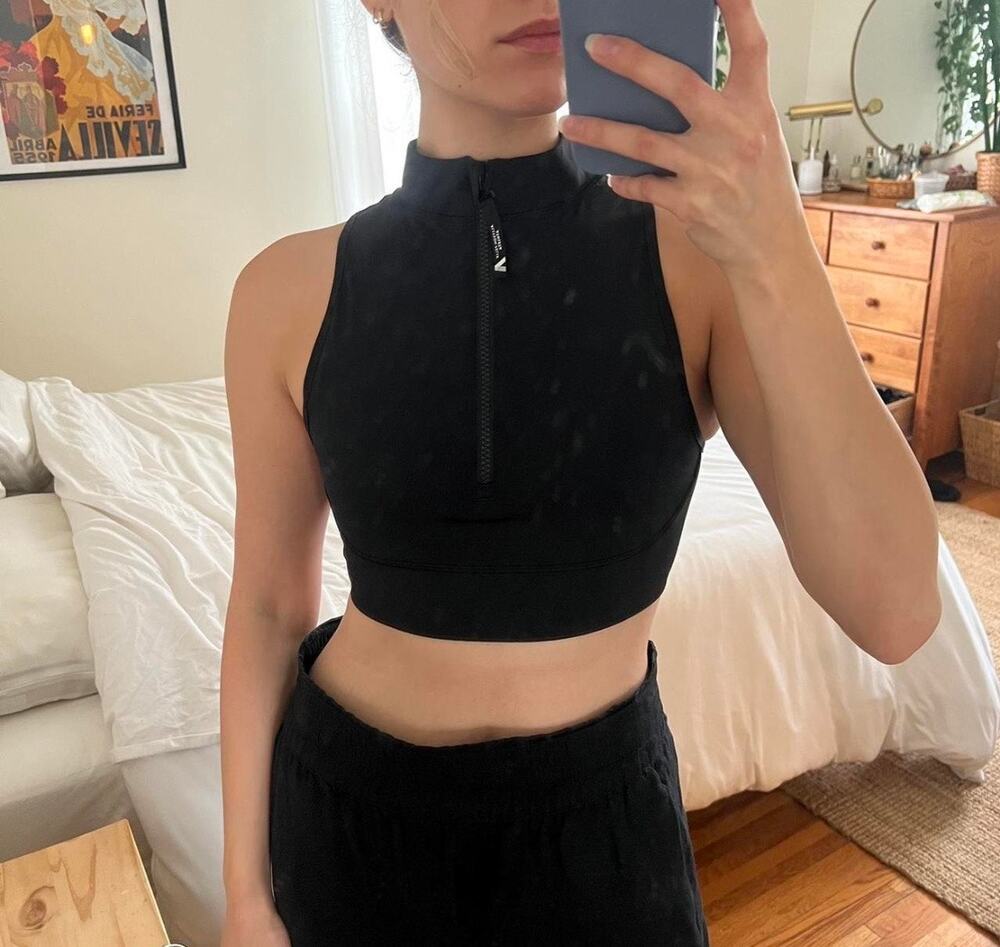 Athleta Legend Limited Edition Zip Front Bra Black Size S